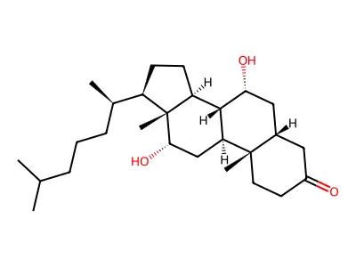 7,12-dihydroxy-10,13-dimethyl-17-(6-methylheptan-2-yl)-1,2,4,5,6,7,8,9,11,12,14,15,16,17-tetradecahydrocyclopenta[a]phenanthren-3-one structure