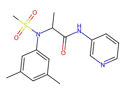 2-(3,5-dimethyl-N-methylsulfonylanilino)-N-pyridin-3-ylpropanamide structure
