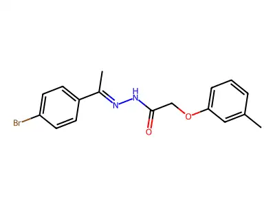 N-[(E)-1-(4-bromophenyl)ethylideneamino]-2-(3-methylphenoxy)acetamide structure