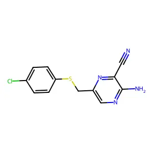 3-Amino-6-[(4-chlorophenyl)sulfanylmethyl]pyrazine-2-carbonitrile structure