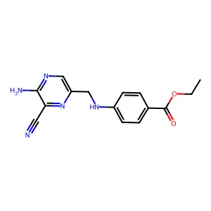 Ethyl 4-[(5-amino-6-cyano-pyrazin-2-YL)methylamino]benzoate structure