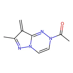 Pyrazolo[5,1-c][1,2,4]triazine, 2-acetyl-2,8-dihydro-7-methyl-8-methylene- structure