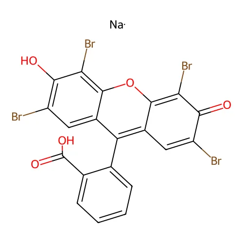 钠; 2-(2,4,5,7-四溴-3-羟基-6-氧代氧杂蒽-9-基)苯甲酸 structure