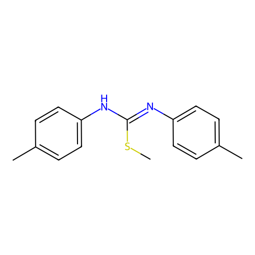 methyl N,N'-bis(4-methylphenyl)imidothiocarbamate structure