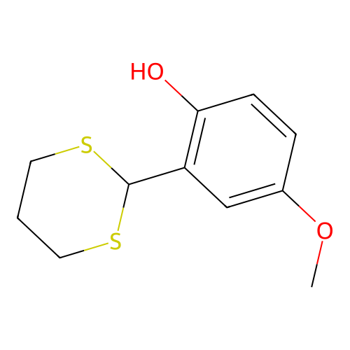 2-(1,3-Dithian-2-yl)-4-methoxyphenol structure