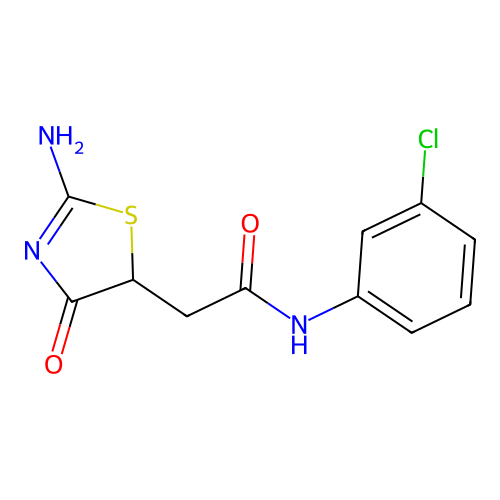 N-(3-Chloro-phenyl)-2-(2-imino-4-oxo-thiazolidin-5-yl)-acetamide structure
