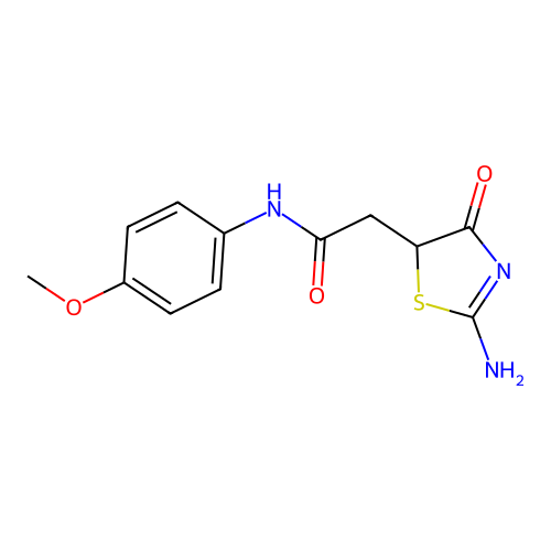 2-(2-imino-4-oxo-1,3-thiazolidin-5-yl)-N-(4-methoxyphenyl)acetamide structure