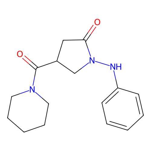 2-Pyrrolidinone, 1-anilino-4-piperidinocarbonyl- structure