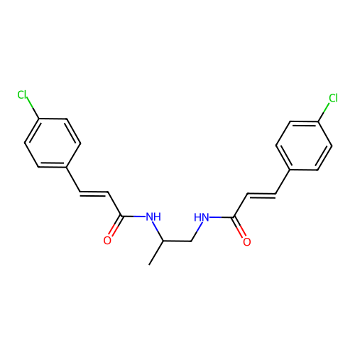 (E)-3-(4-chlorophenyl)-N-[2-[[(E)-3-(4-chlorophenyl)prop-2-enoyl]amino]propyl]prop-2-enamide structure