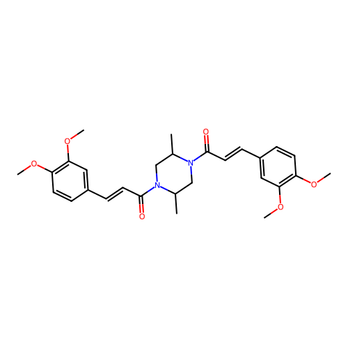 1,4-bis[3-(3,4-dimethoxyphenyl)acryloyl]-2,5-dimethylpiperazine structure