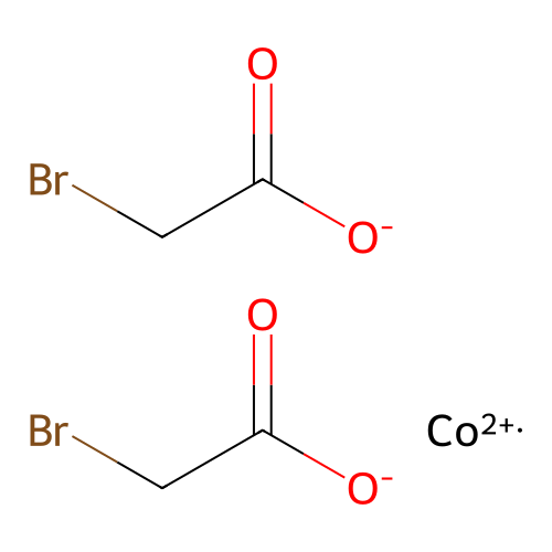 Acetic acid, 2-bromo-, cobalt(2+) salt (2:1) structure