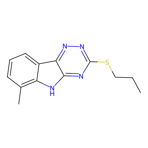 6-methyl-3-(propylsulfanyl)-5H-[1,2,4]triazino[5,6-b]indole structure