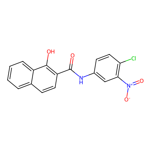2-Naphthalenecarboxamide, N-(4-chloro-3-nitrophenyl)-1-hydroxy- structure