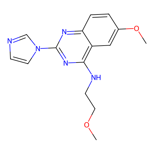 4-Quinazolinamine, 2-(1H-imidazol-1-yl)-6-methoxy-N-(2-methoxyethyl)- structure