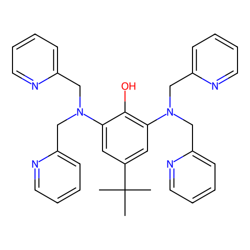 Phenol, 2,6-bis[bis(2-pyridinylmethyl)amino]-4-(1,1-dimethylethyl)- structure