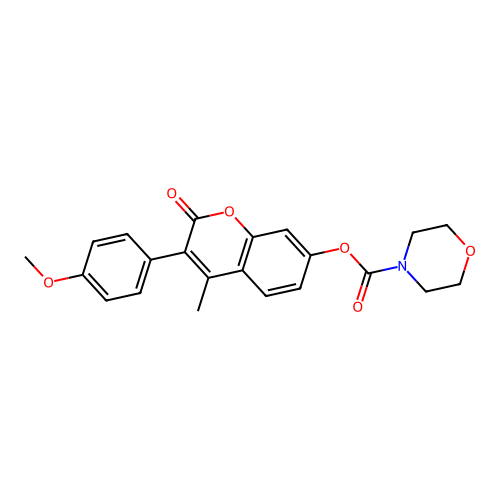 3-(4-methoxyphenyl)-4-methyl-2-oxo-2H-chromen-7-yl morpholine-4-carboxylate structure