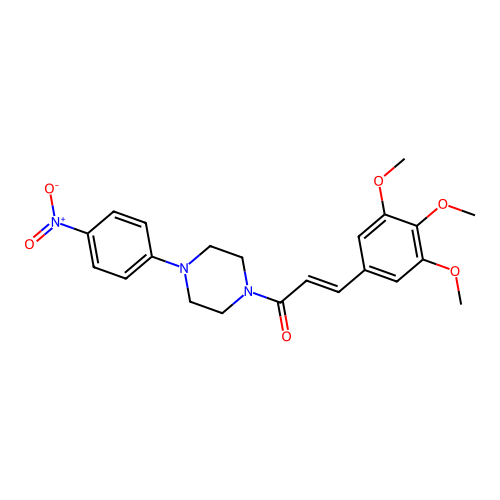 (E)-1-[4-(4-nitrophenyl)piperazin-1-yl]-3-(3,4,5-trimethoxyphenyl)prop-2-en-1-one structure