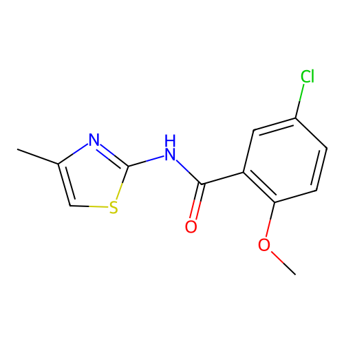 5-chloro-2-methoxy-N-(4-methyl-1,3-thiazol-2-yl)benzamide structure