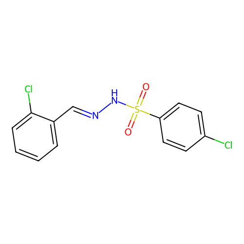 4-chloro-N'-[(E)-(2-chlorophenyl)methylidene]benzenesulfonohydrazide structure