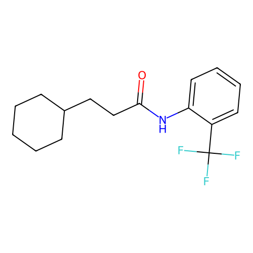 3-cyclohexyl-N-[2-(trifluoromethyl)phenyl]propanamide structure