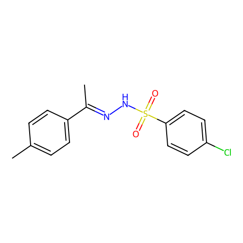 4-chloro-N'-[(1E)-1-(4-methylphenyl)ethylidene]benzenesulfonohydrazide structure
