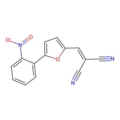 2-{[5-(2-Nitrophenyl)furan-2-yl]methylidene}propanedinitrile structure