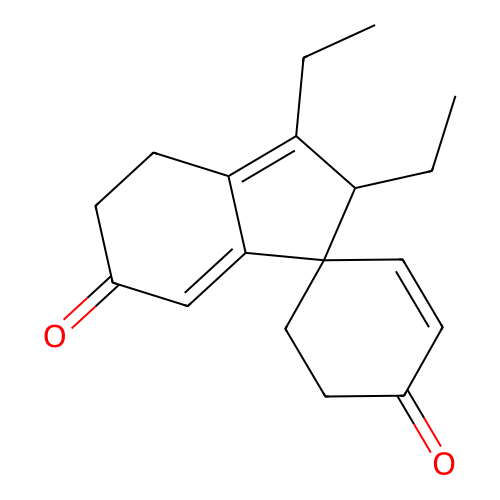 Spiro[2-cyclohexene-1,1'-[1H]indene]-4,6'(2'H)-dione, 2',3'-diethyl-4',5'-dihydro- structure