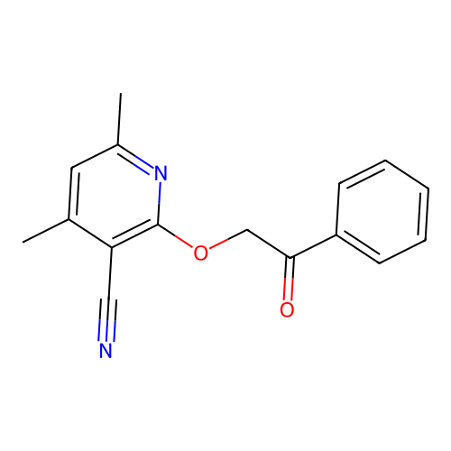 4,6-Dimethyl-2-(2-oxo-2-phenylethoxy)pyridine-3-carbonitrile structure