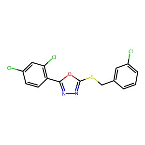 3-Chlorobenzyl 5-(2,4-dichlorophenyl)-1,3,4-oxadiazol-2-yl sulfide structure