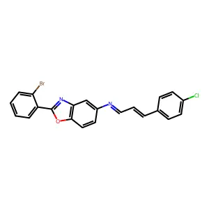 2-(2-bromophenyl)-N-[(1E,2E)-3-(4-chlorophenyl)prop-2-en-1-ylidene]-1,3-benzoxazol-5-amine structure