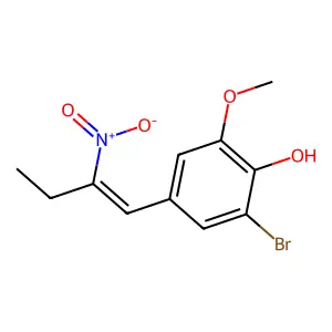 2-bromo-6-methoxy-4-[(E)-2-nitrobut-1-enyl]phenol structure
