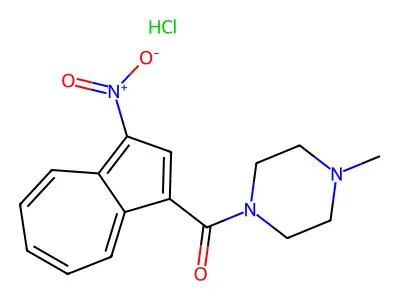Azulenecarboxamide, 1-(N-methylpiperazinyl)-3-nitro-, hydrochloride structure