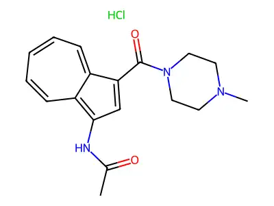 Acetamide, N-(3-((4-methyl-1-piperazinyl)carbonyl)-1-azulenyl)-, hydrochloride structure