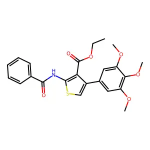 Ethyl 2-(benzoylamino)-4-(3,4,5-trimethoxyphenyl)-3-thiophenecarboxylate structure