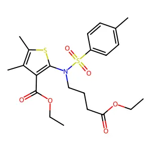 ethyl 2-[(4-ethoxy-4-oxobutyl)-(4-methylphenyl)sulfonylamino]-4,5-dimethylthiophene-3-carboxylate structure