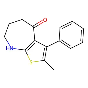 2-Methyl-3-phenyl-5,6,7,8-tetrahydrothieno[2,3-b]azepin-4-one structure