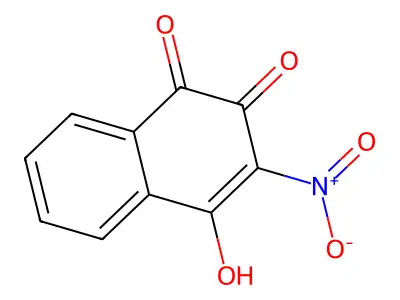 2-Hydroxy-3-nitro-1,4-naphthoquinone structure