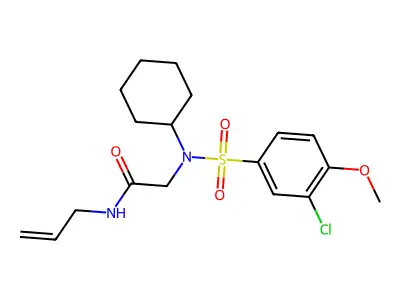 2-[(3-chloro-4-methoxyphenyl)sulfonyl-cyclohexylamino]-N-prop-2-enylacetamide structure