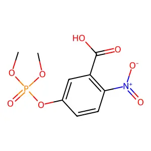 Benzoic acid, 5-((dimethoxyphosphinyl)oxy)-2-nitro- structure