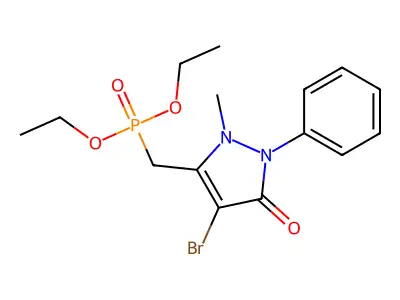 4-Bromo-5-(diethoxyphosphorylmethyl)-1-methyl-2-phenylpyrazol-3-one structure