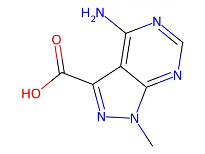 1H-Pyrazolo[3,4-d]pyrimidine-3-carboxylicacid, 4-amino-1-methyl- structure
