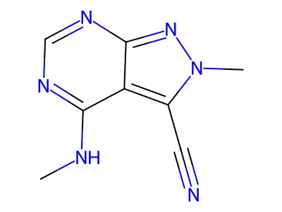 2-Methyl-4-(methylamino)pyrazolo[3,4-d]pyrimidine-3-carbonitrile structure