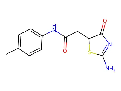 2-(2-imino-4-oxo-1,3-thiazolidin-5-yl)-N-(4-methylphenyl)acetamide structure