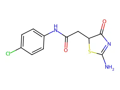 2-Amino-N-(4-chlorophenyl)-4,5-dihydro-4-oxo-5-thiazoleacetamide structure