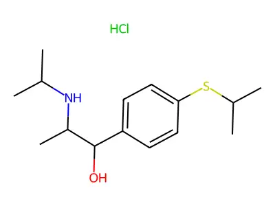 Benzyl alcohol, alpha-(1-(isopropylamino)ethyl)-4-(isopropylthio)-, hydrochloride structure