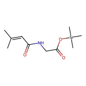 Glycine, N-(3-methyl-1-oxo-2-butenyl)-, trimethylsilyl ester structure