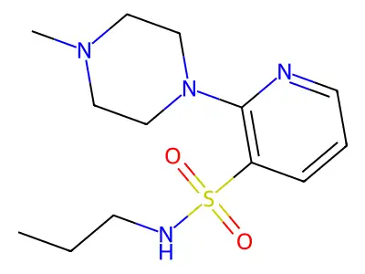 3-Pyridinesulfonamide, 2-(4-methyl-1-piperazinyl)-N-propyl- structure