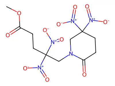 Methyl 5-(5,5-dinitro-2-oxopiperidin-1-yl)-4,4-dinitropentanoate structure