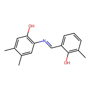 (6E)-6-[(2-hydroxy-4,5-dimethylanilino)methylidene]-2-methylcyclohexa-2,4-dien-1-one structure