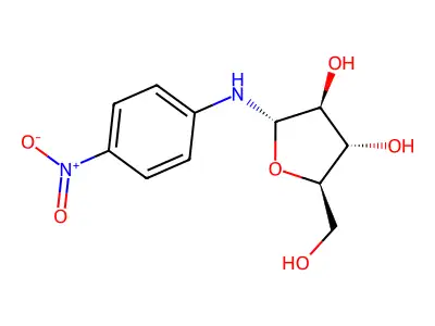 (2R,3S,4S,5S)-2-(hydroxymethyl)-5-(4-nitroanilino)oxolane-3,4-diol structure